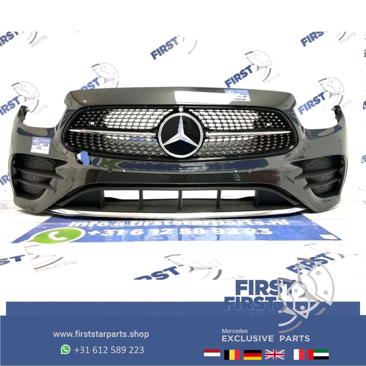 W213 W238 E43 E53 FACELIFT AMG VOORBUMPER GRIJS  E Klasse +, Gebruikt, -, Voor, Ophalen of Verzenden