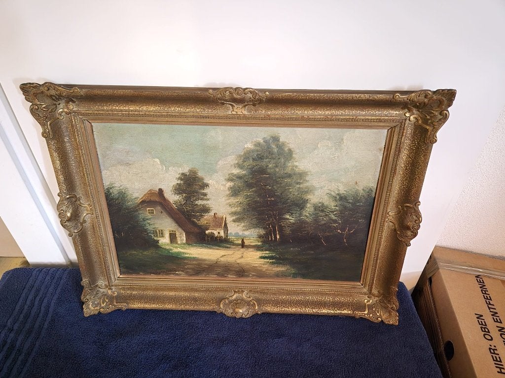 Schilderij van Barneveld - Landschap met boerderij, Ophalen
