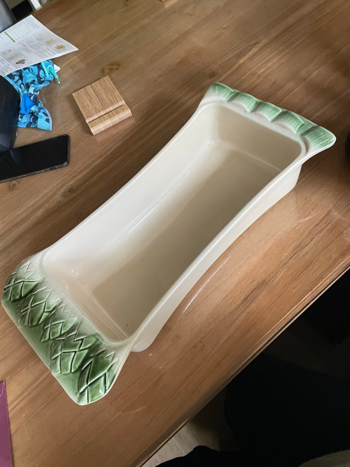 Vintage Aspergeschaal met Reliëfdecoratie - Gemerkt & Genumm, Antiek en Kunst, Ophalen of Verzenden
