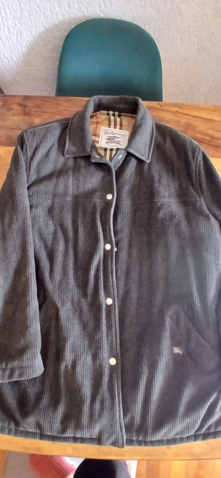 Burberry jas corduroy, Ophalen of Verzenden, Zo goed als nieuw, Maat 42/44 (L), Bruin