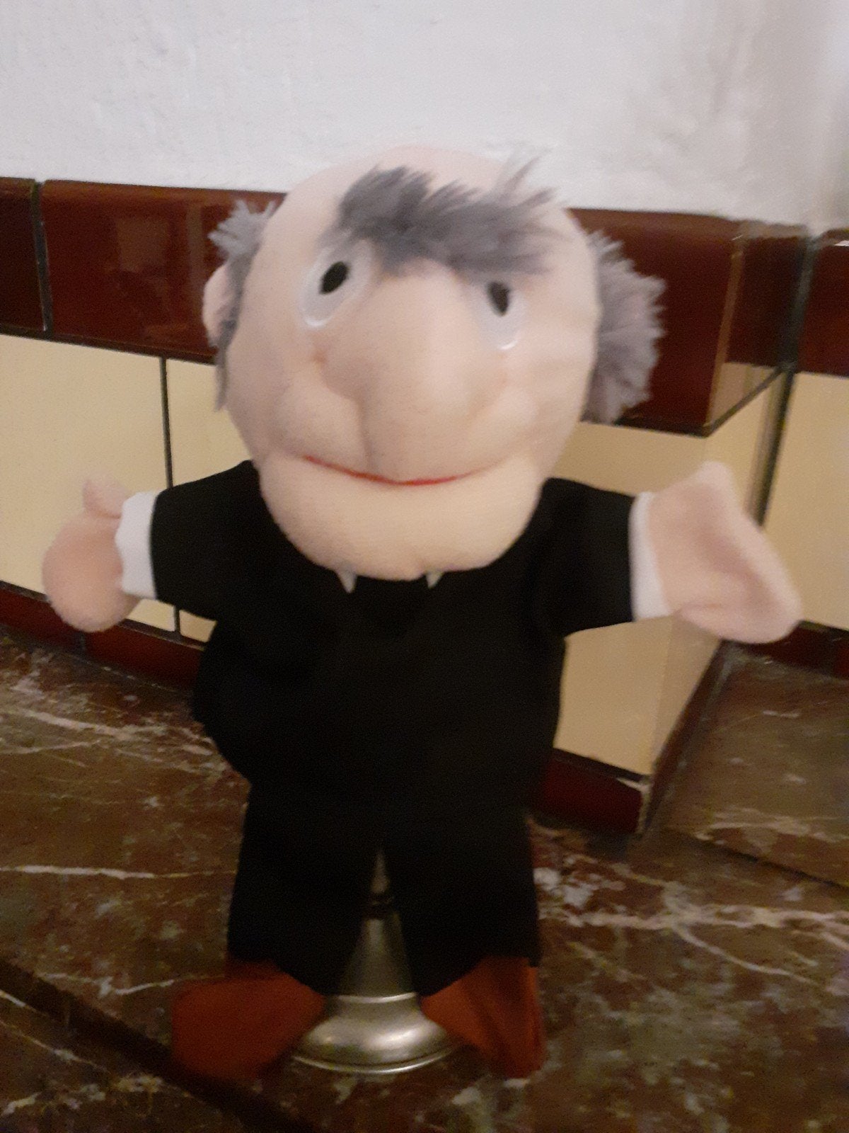 Opa Statler van the Muppets handpop, Ophalen of Verzenden, Zo goed als nieuw, Pop