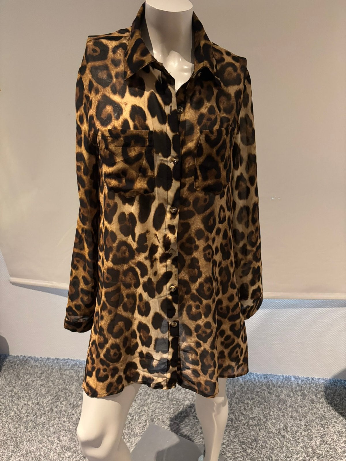 Miliana jurkje met leopard print maat m, Maat 38/40 (M), Bruin, ., Ophalen of Verzenden
