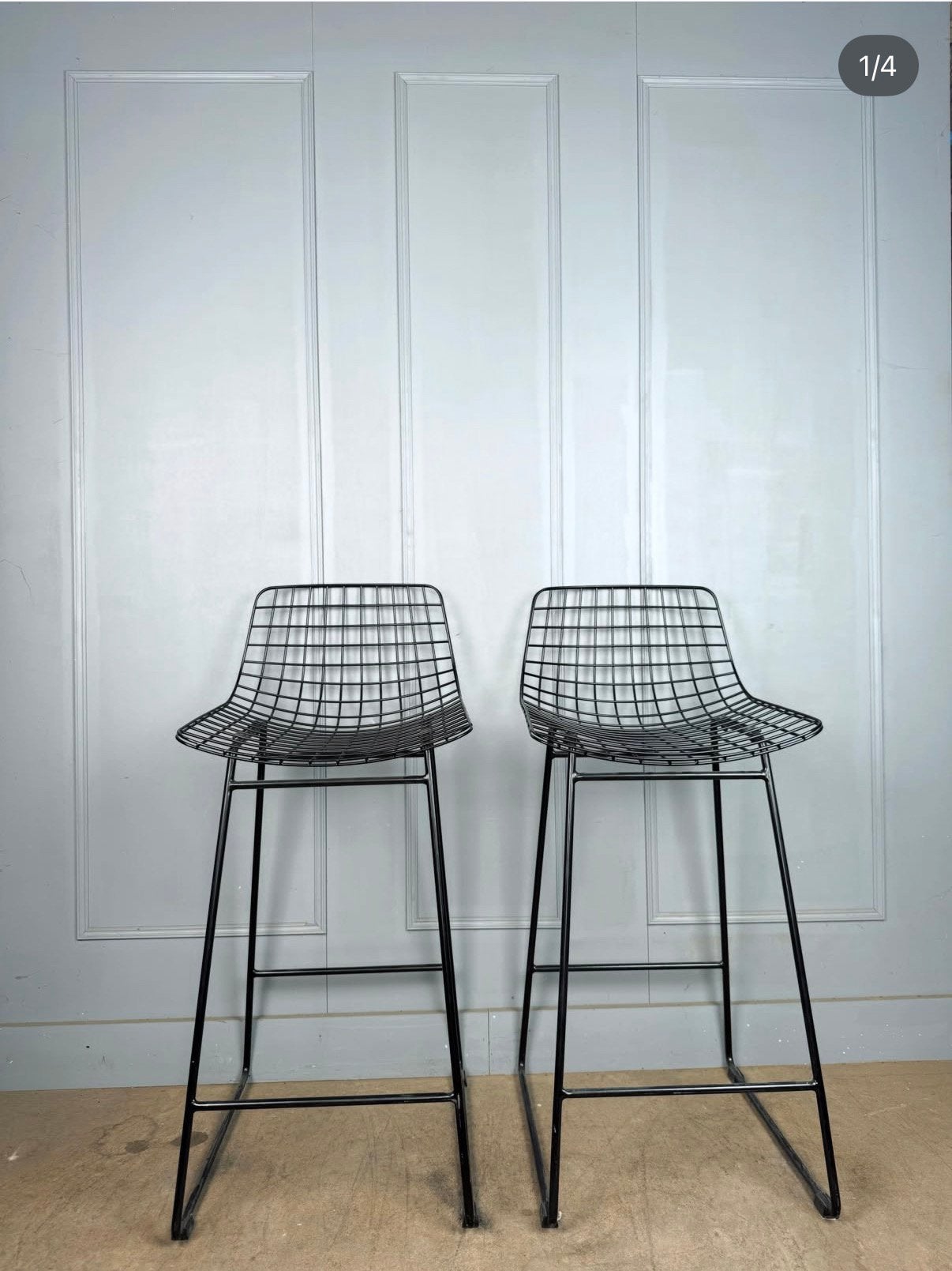 4 HK Living Wite design barkrukken 65 cm, Huis en Inrichting, HK Living, Met voetsteun, 60 tot 90 cm, Ophalen of Verzenden