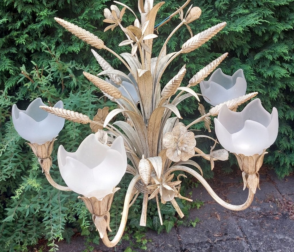 Vintage Florentijnse/Hollywood Regency Kroonluchter (Kemner), Ophalen of Verzenden