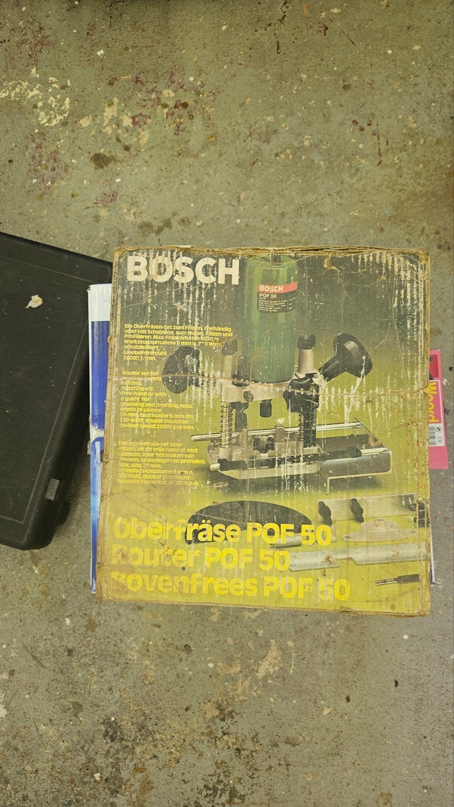 Bosch POF 50 Bovenfrees - Vintage model in originele doos, Doe-het-zelf en Verbouw, Ophalen, Gebruikt, Bovenfrees, Bosch