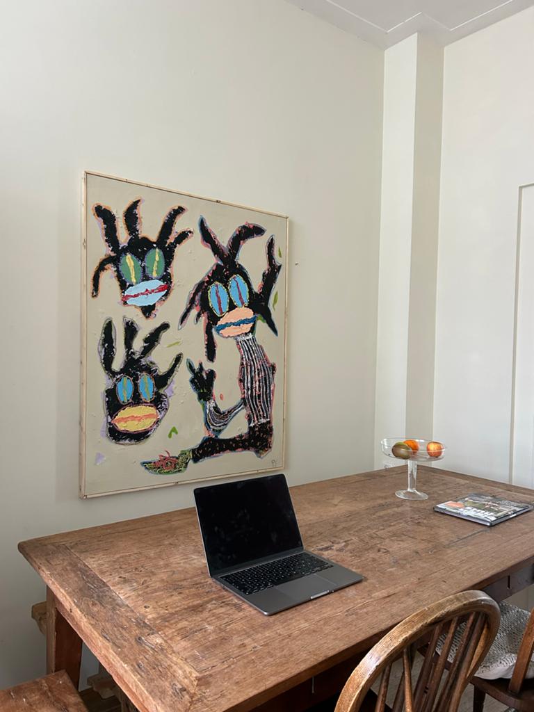 Uniek Reliëf Schilderij met Levendige Kleuren en Textuur, Antiek en Kunst, Ophalen of Verzenden