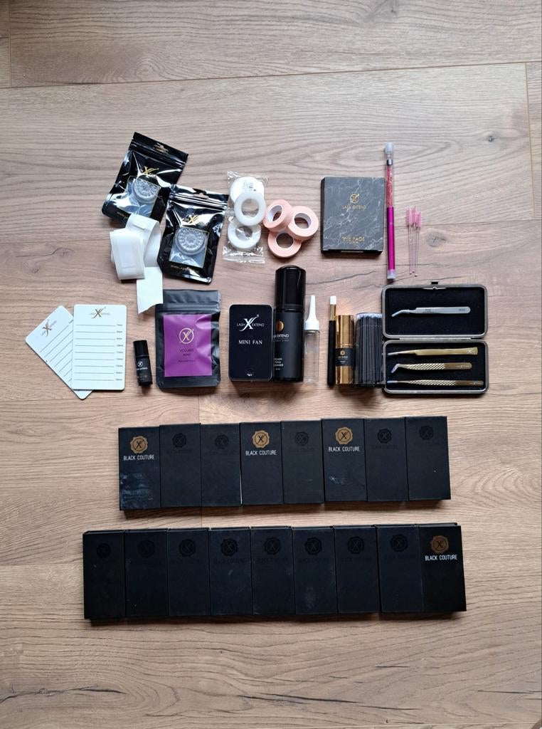 Complete Lash Extend set voor professionele wimperextensions, Gebruikt, Ogen, Zwart, Ophalen of Verzenden