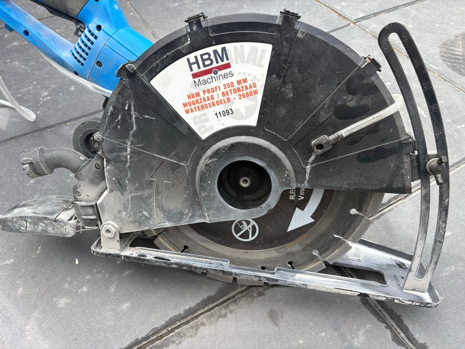HBM Diamant Tegelslijper / Muurzaag - 350 mm, 2600W, Ophalen, Gebruikt, 70 mm of meer, Overige typen