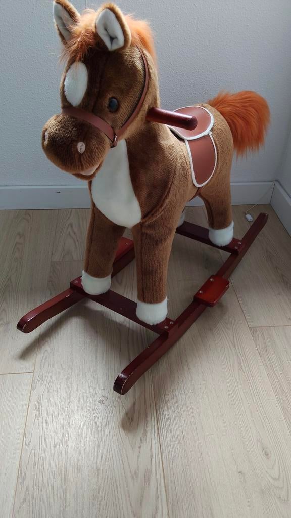 Bruin hobbelpaard met geluidseffecten, Kinderen en Baby's, Ophalen of Verzenden, Gebruikt