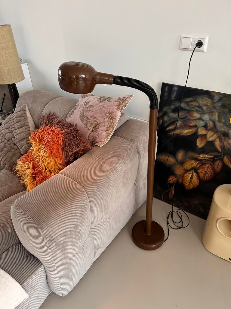 Fagerhults staande lamp no. 63630 bruin, Huis en Inrichting, Lampen | Vloerlampen, Gebruikt, 150 tot 200 cm, Kunststof, Metaal