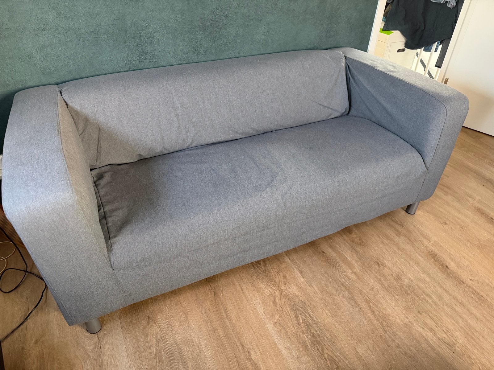 Gratis Grijze tweepersoonsbank - Ikea Klippan, Ophalen, Gebruikt, 150 tot 200 cm, Tweepersoons
