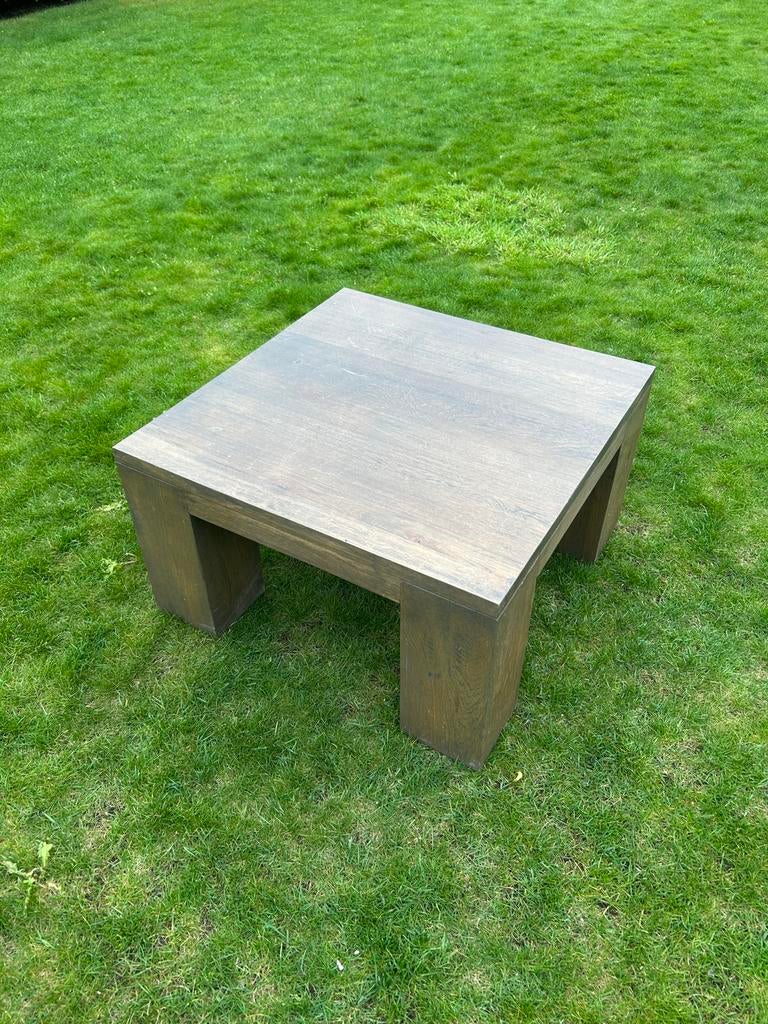 Eiken Salontafel Bruin 80x80x40 cm, Ophalen, Gebruikt, 50 tot 100 cm, Minder dan 50 cm