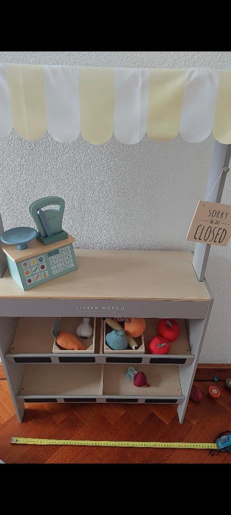 Marktkraam winkel Little Dutch, Kinderen en Baby's, Speelgoed | Houten speelgoed, Ophalen, Gebruikt, Meubelstuk of Keukentje