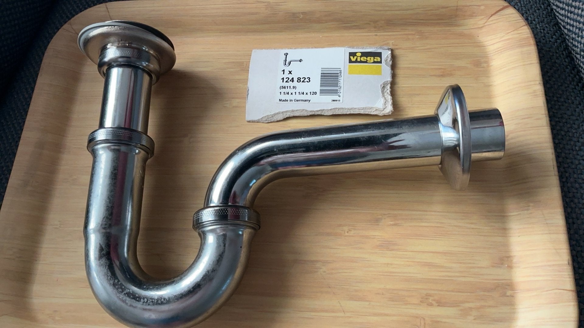 Chromen Syphon voor wasbak 1 1/4 X 1/4 X 120, Ophalen of Verzenden, Nieuw, Chroom, Wastafel