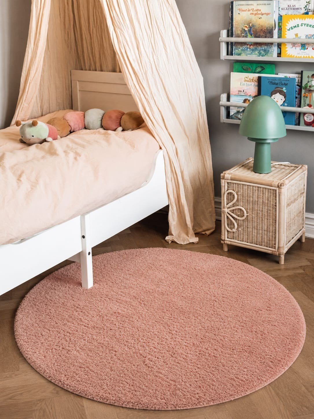 Rugvista: Comfy Vloerkleed  Ø 150 cm - Roze, Ophalen, Modern, tijdloos, 150 tot 200 cm, Rond