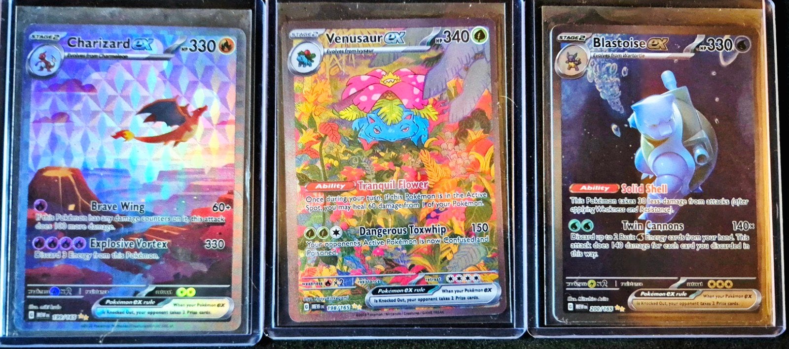 Pokémon 151 SIR Trio: Charizard, Venusaur & Blastoise ex, Hobby en Vrije tijd, Ophalen of Verzenden, Nieuw, Meerdere kaarten, Foil