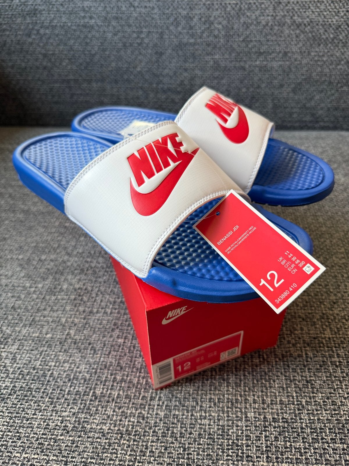 Nike Benassi JDI slippers maat 46 - Nieuw in doos, Kleding | Heren, Schoenen, Slippers, Blauw, Nieuw, Ophalen of Verzenden
