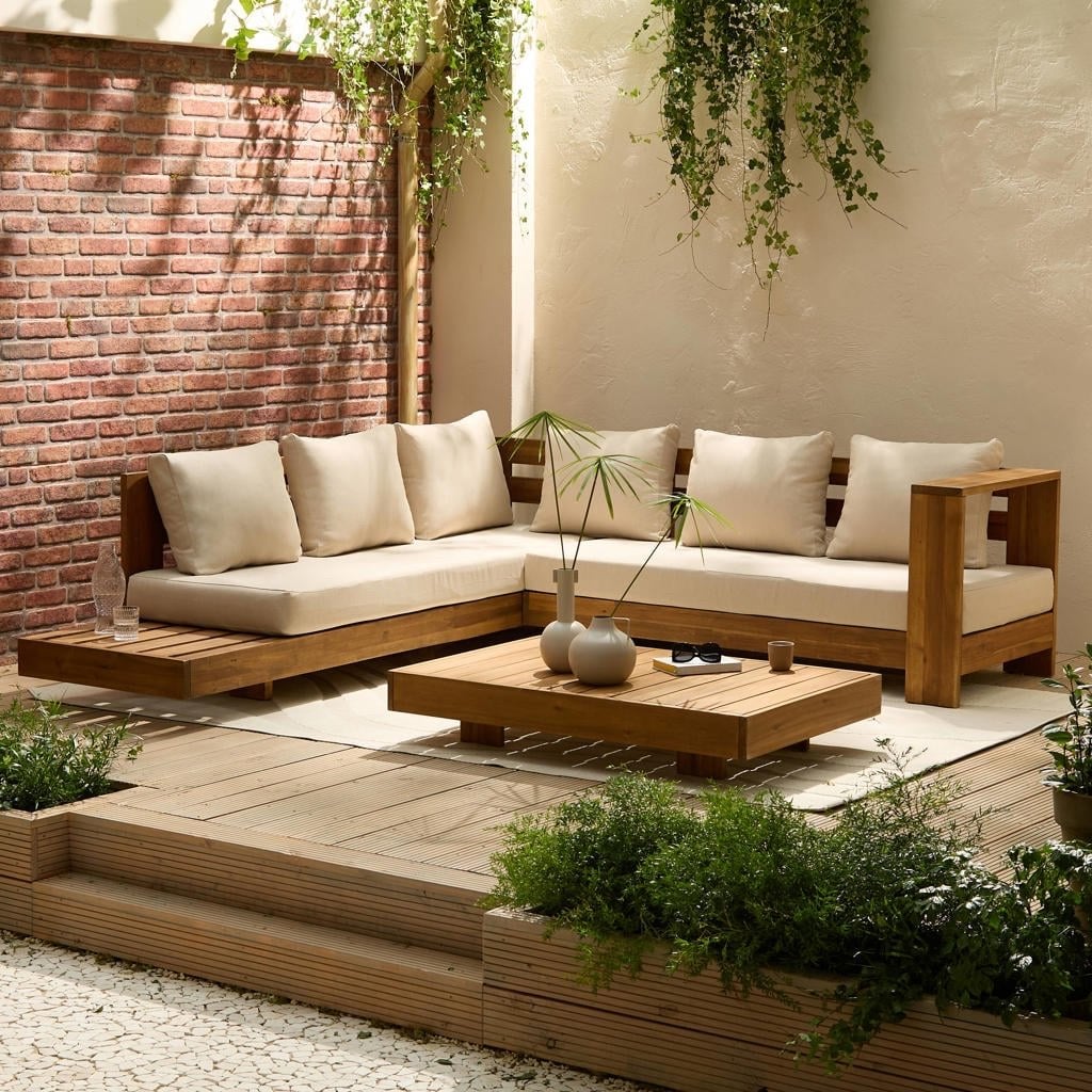 NOS Garden Belmonte deluxe loungeset - slechts paar weken, Ophalen, 5 zitplaatsen, Zo goed als nieuw, Loungeset