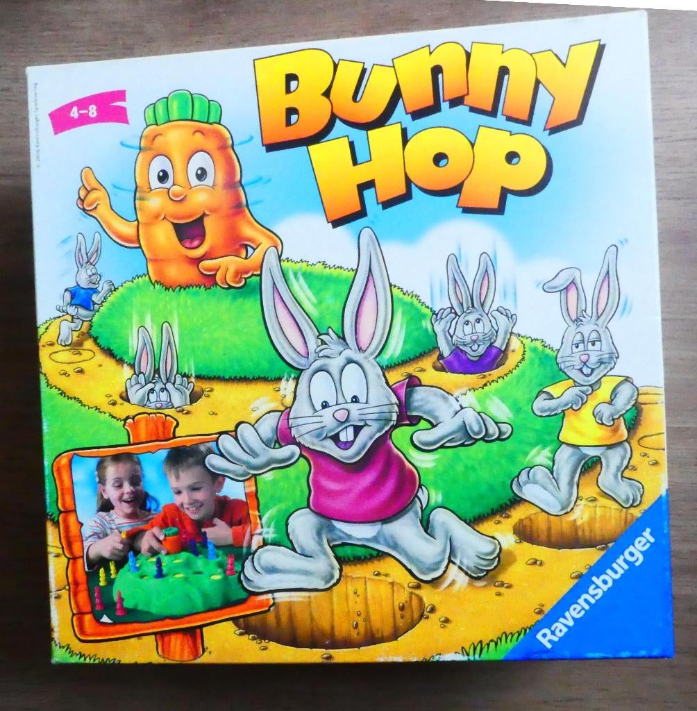 Ravensburger Bunny Hop - kinderspel vanaf 4 jaar., Hobby en Vrije tijd, Een of twee spelers, Ophalen of Verzenden, Zo goed als nieuw
