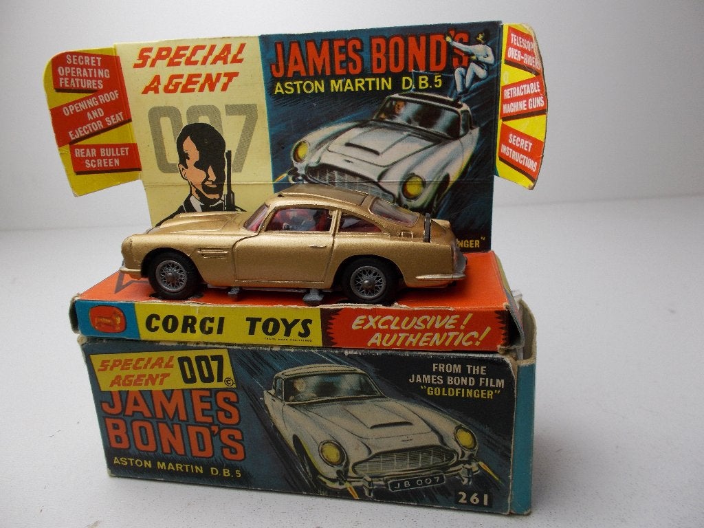 1965 Corgi Toys 261 ASTON MARTIN DB5 JAMES BOND + DOOSJES!, Ophalen of Verzenden, Zo goed als nieuw, Auto, Corgi