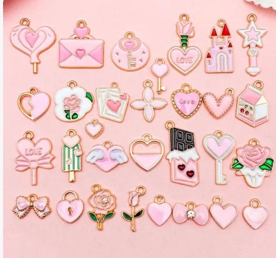 Kralen bedels roze, Hobby en Vrije tijd, Kralen en Sieraden maken, Verzenden, Zo goed als nieuw, Kraal
