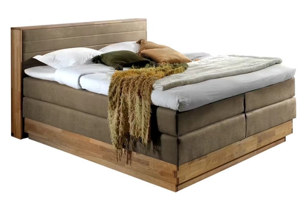 Bed (Boxspring) zonder matras 180x200, Huis en Inrichting, Slaapkamer | Bedden, Ophalen, Gebruikt, Beige, Tweepersoons