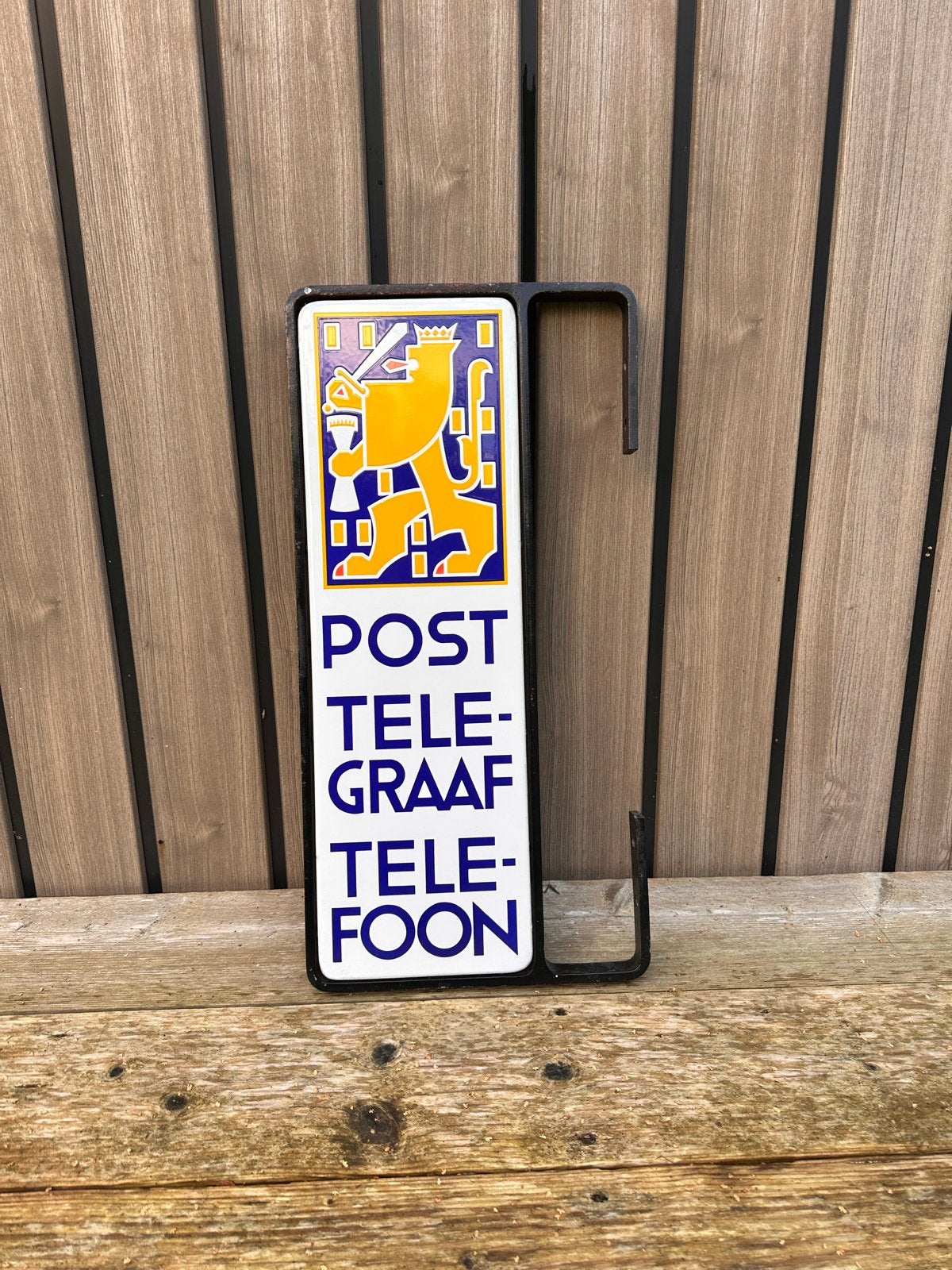 Vintage PTT Emaille Reclamebord - Post Telegraaf Telefoon, Ophalen of Verzenden
