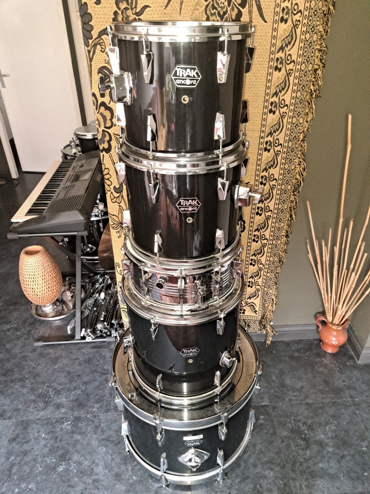 Nette Trak Tama ancore orginele hardware & bekkens retro '85, Muziek en Instrumenten, Ophalen, Zo goed als nieuw, Trommel