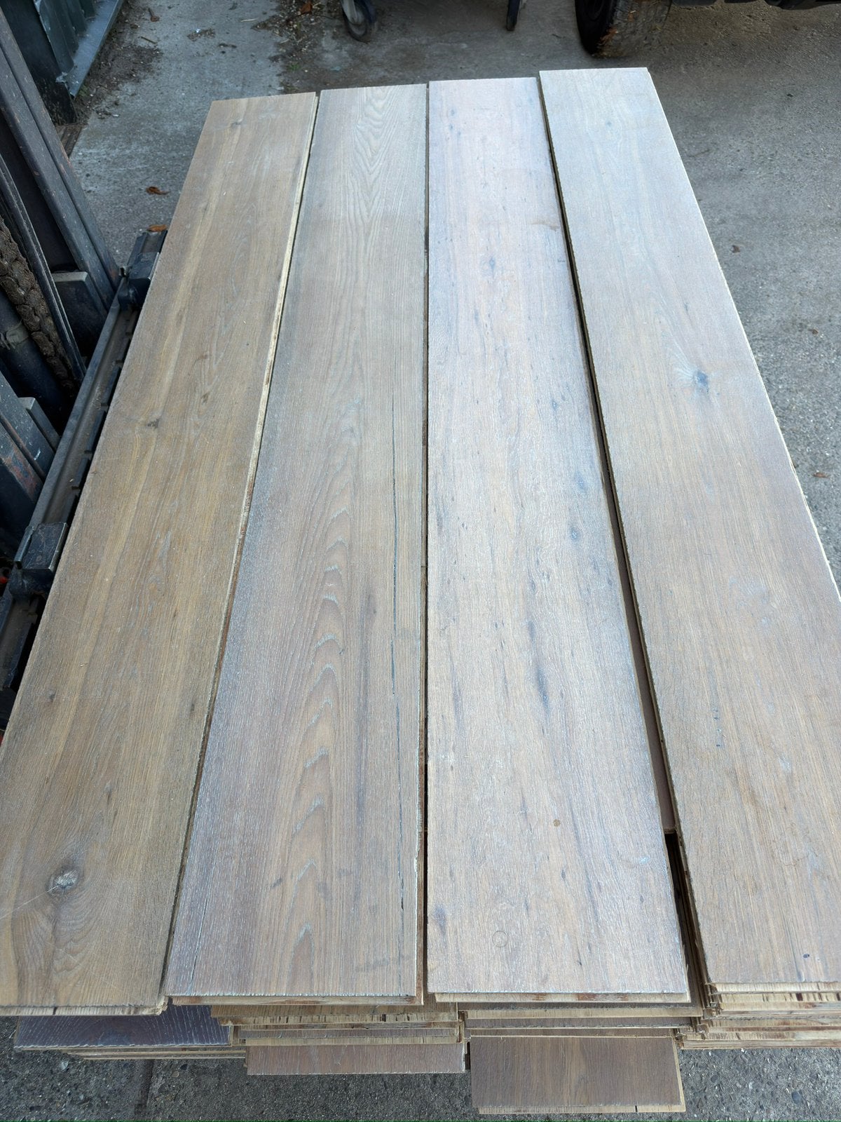 Eiken vloer 29 m2 multivloer 24 cm breed 2 cm dik top 6 mm, Ophalen, Gebruikt, Vloerdelen of -planken, 10 m² of meer