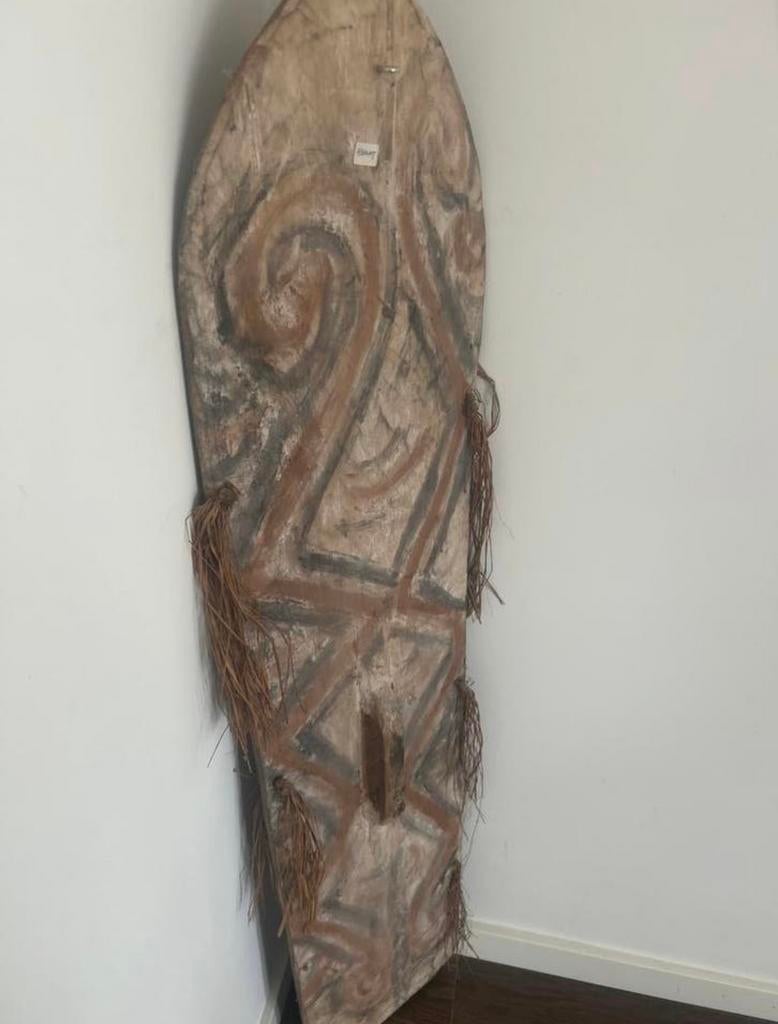 Antiek Papua Nieuw-Guinea Schild met Hoofd, Antiek en Kunst, Ophalen
