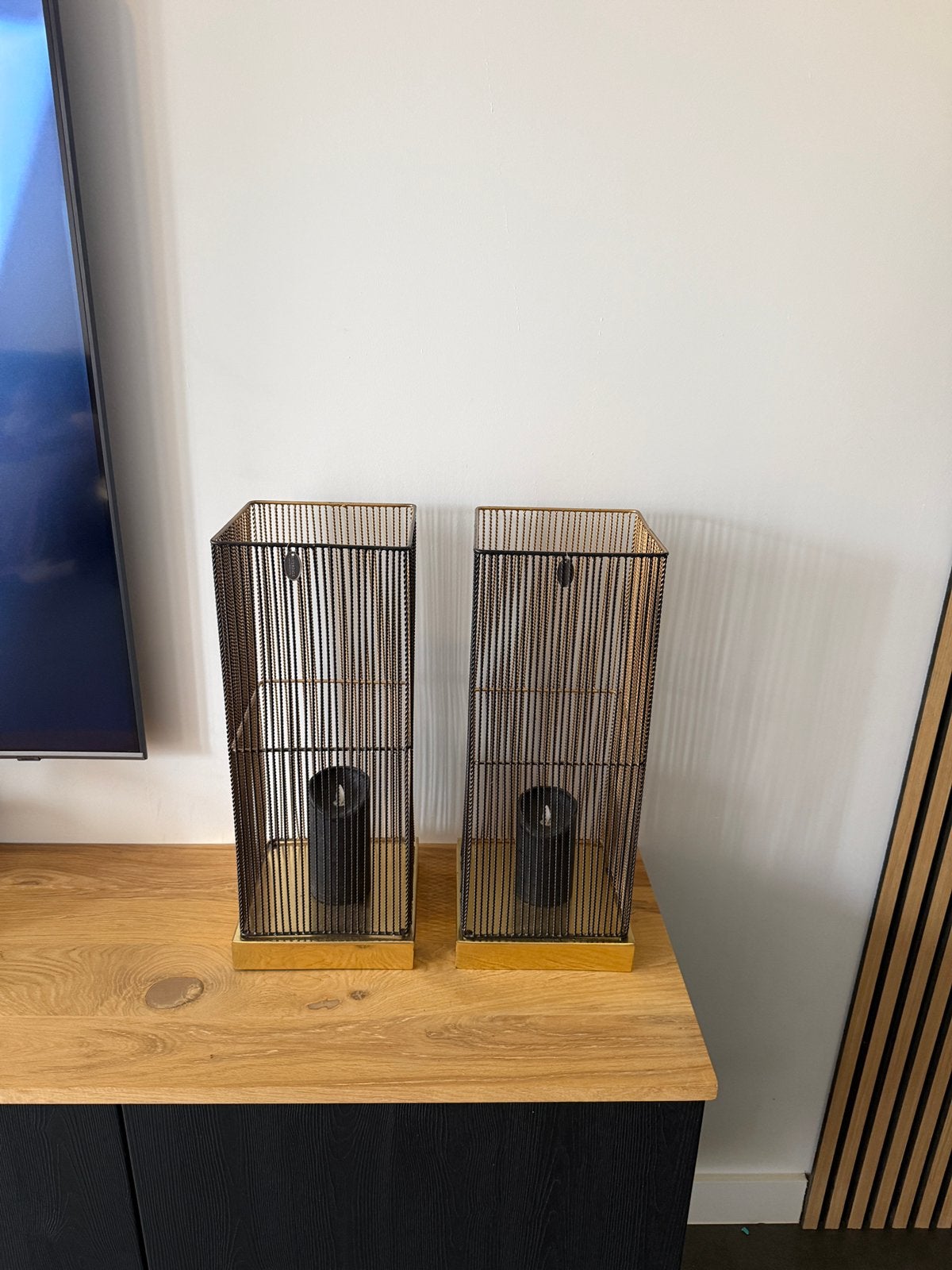 2x Riverdale Windlicht Ise zwart rechthoek 50 cm, Ophalen of Verzenden, Zo goed als nieuw