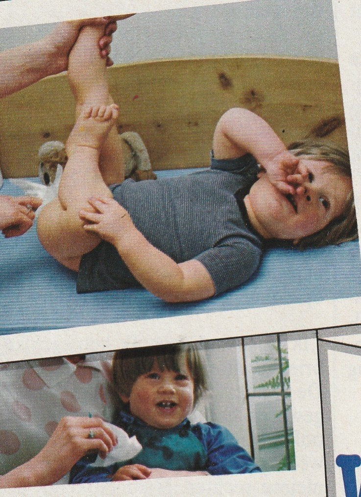 retro reclame 1979 Wetties jongetje doekjes voor baby luiers, Verzamelen, Retro, Overige typen, Verzenden