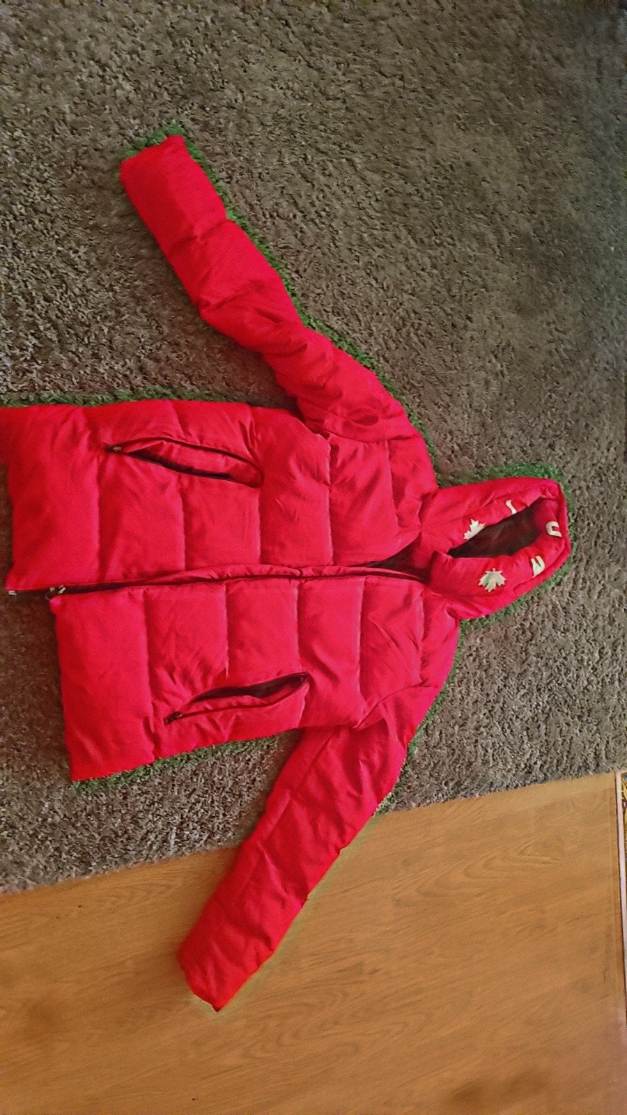 Rode jas van icon met capuchon, Kleding | Heren, Jassen | Winter, Ophalen of Verzenden, Gedragen, Rood