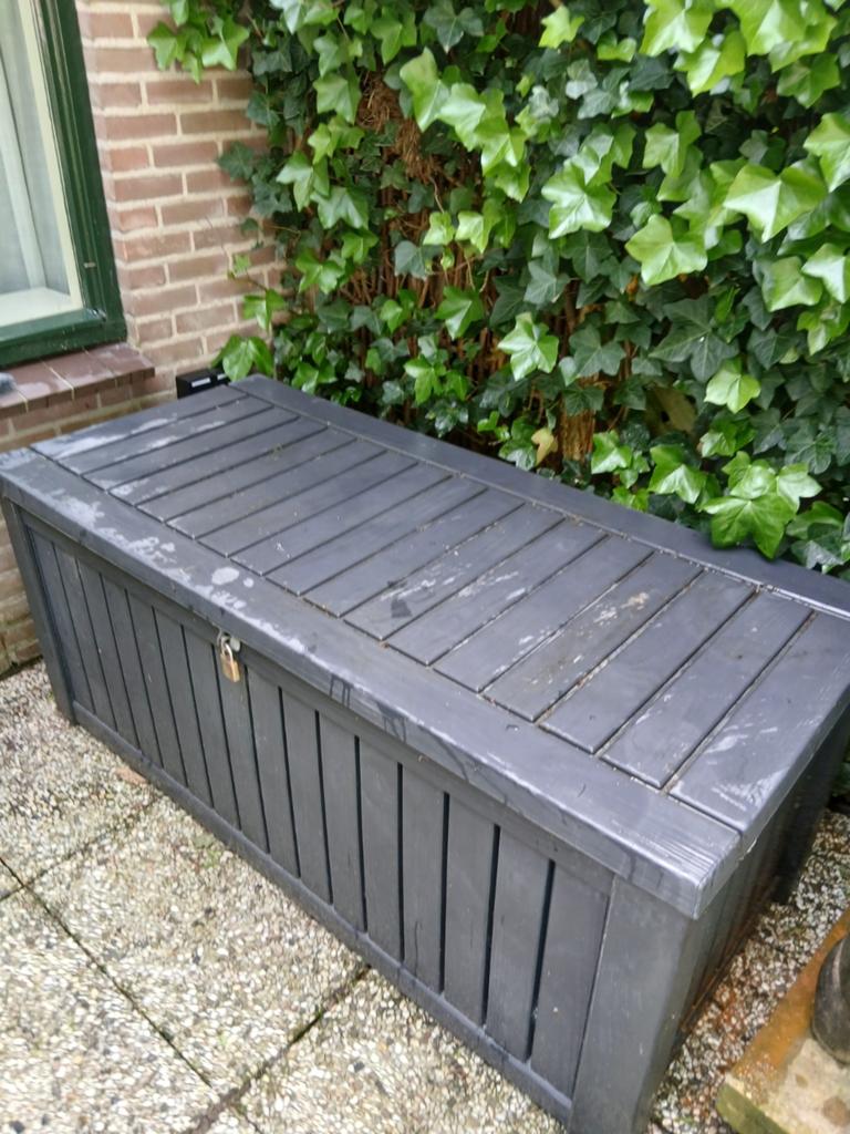 Grote kunststof opbergbox voor buiten, Tuin en Terras, Ophalen of Verzenden, Gebruikt, Kunststof, Overige typen