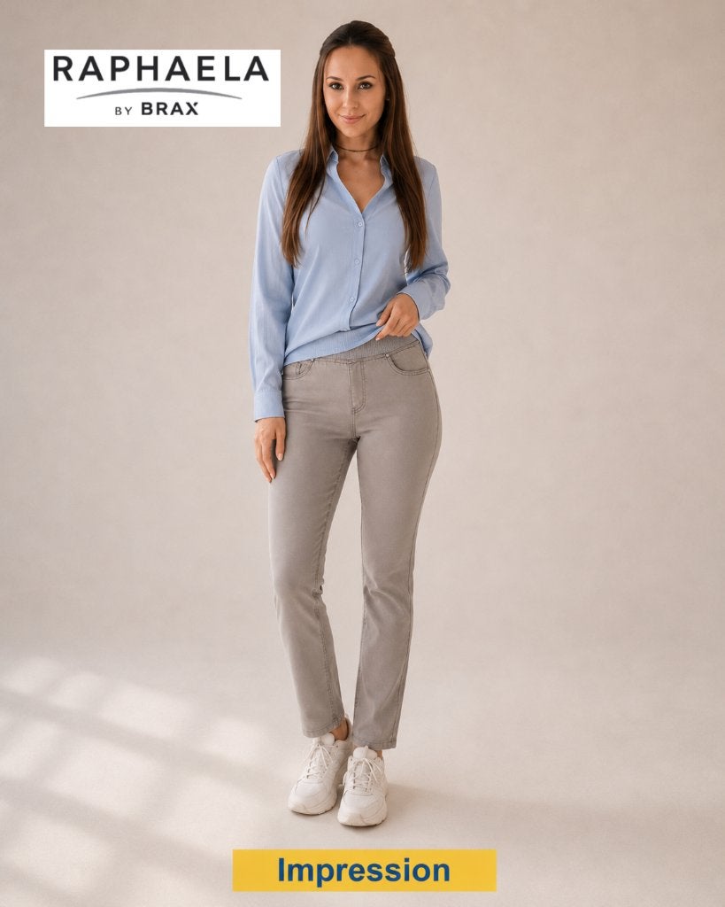 Raphaela by Brax - Pamina - lichtgrijze pantalon - maat 42, Maat 42/44 (L), Gedragen, BRAX, Ophalen of Verzenden