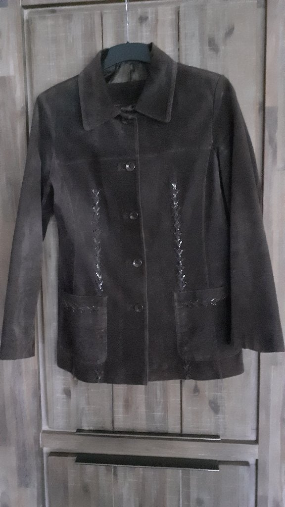 Suede Dames Jas maat XL, Ophalen of Verzenden, Zo goed als nieuw, Maat 42/44 (L), Bruin