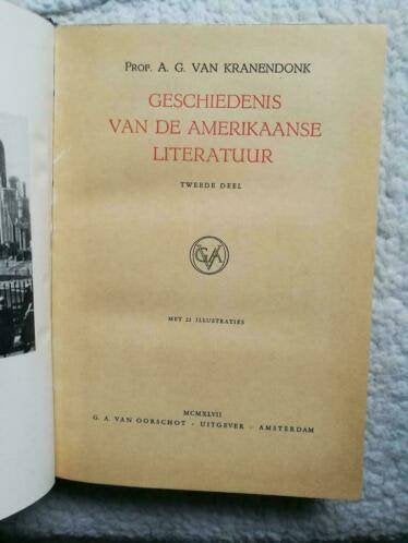 Van Kranendonk - Geschiedenis v/d Amerikaanse Literatuur, Boeken, Ophalen of Verzenden, Gelezen, Prof. A.G. van Kranendonk