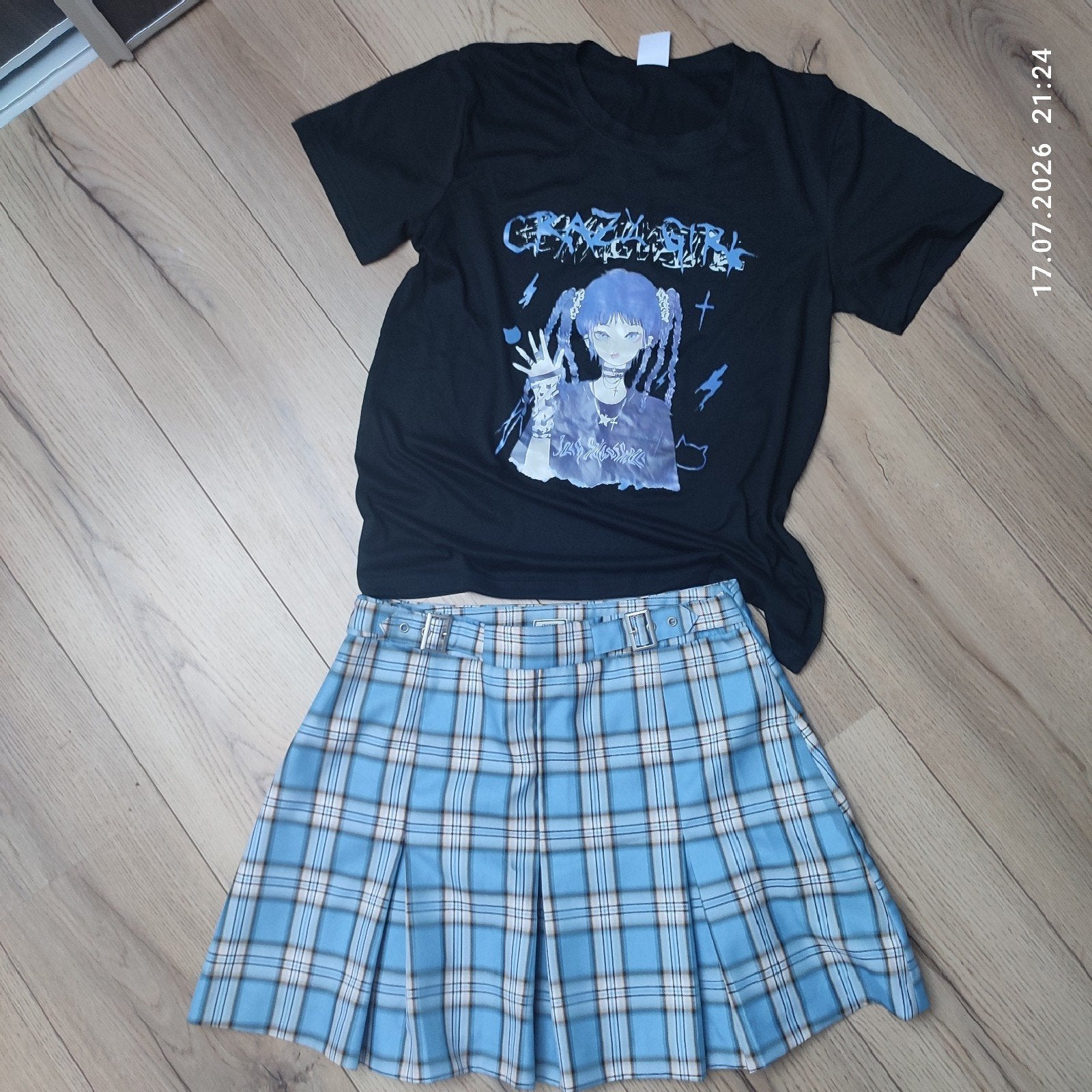 Harajuku Japanse Kawaii Zomer T-Shirt & Rokje Maat M, Ophalen of Verzenden, Zo goed als nieuw, Maat 38/40 (M), Meerkleurig