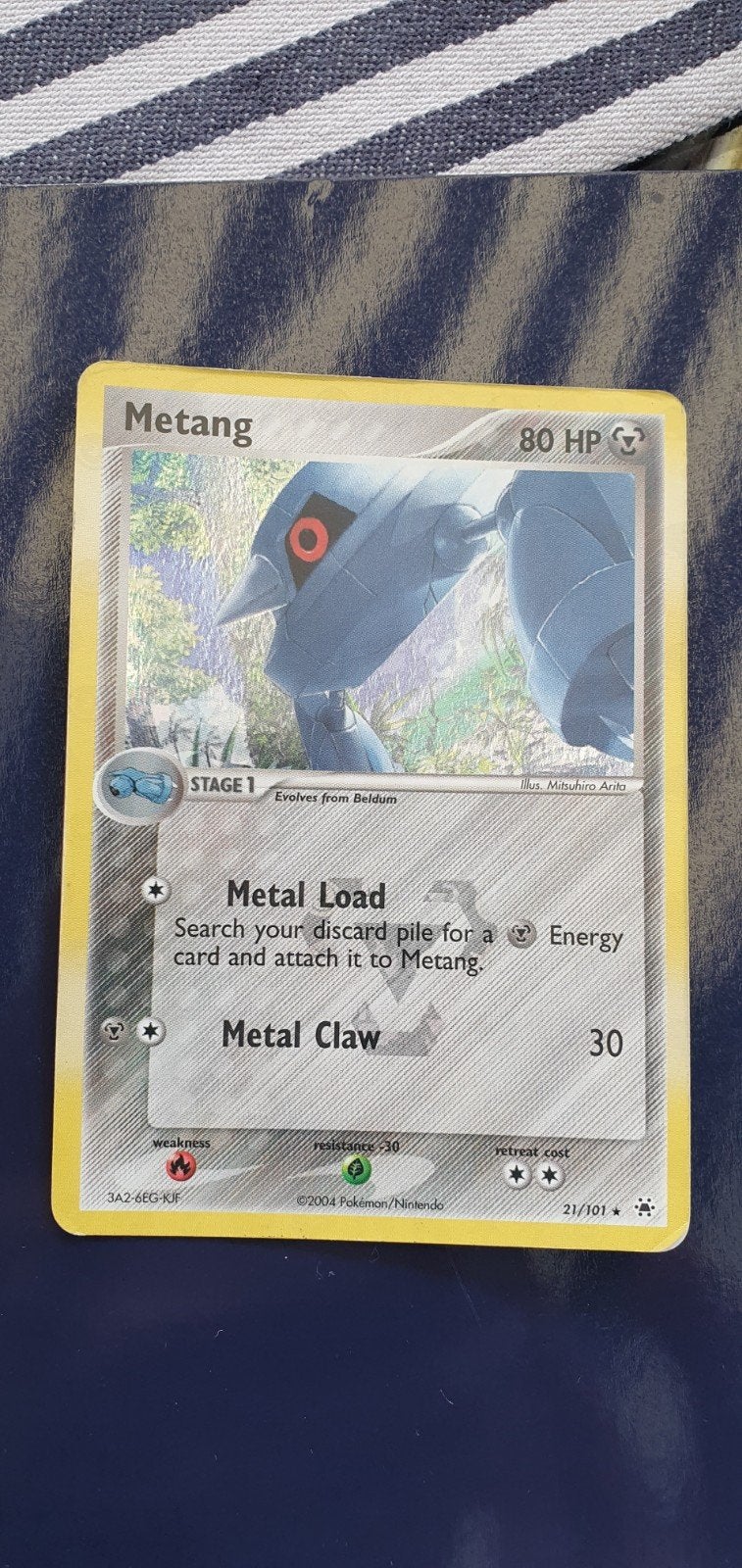 Metang 21/101 pokemon kaart, Ophalen of Verzenden, Gebruikt