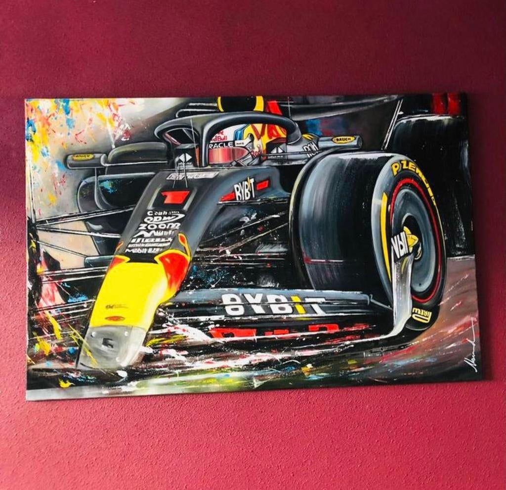 Prachtig abstract groot Schilderij F1, Ophalen of Verzenden