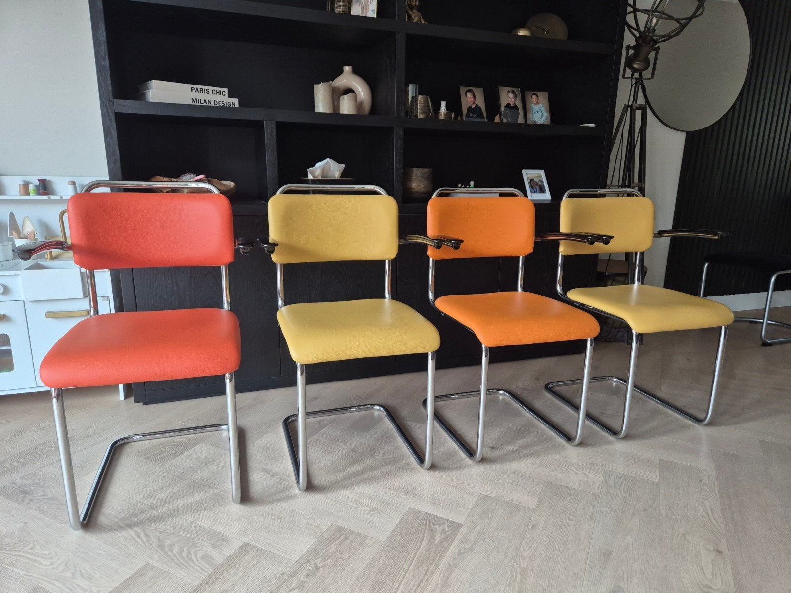 Gispen Dutch Originals 201 XL stoelen (4 stuks), Huis en Inrichting, Stoelen, Ophalen of Verzenden, Zo goed als nieuw, Leer, Vijf, Zes of meer stoelen