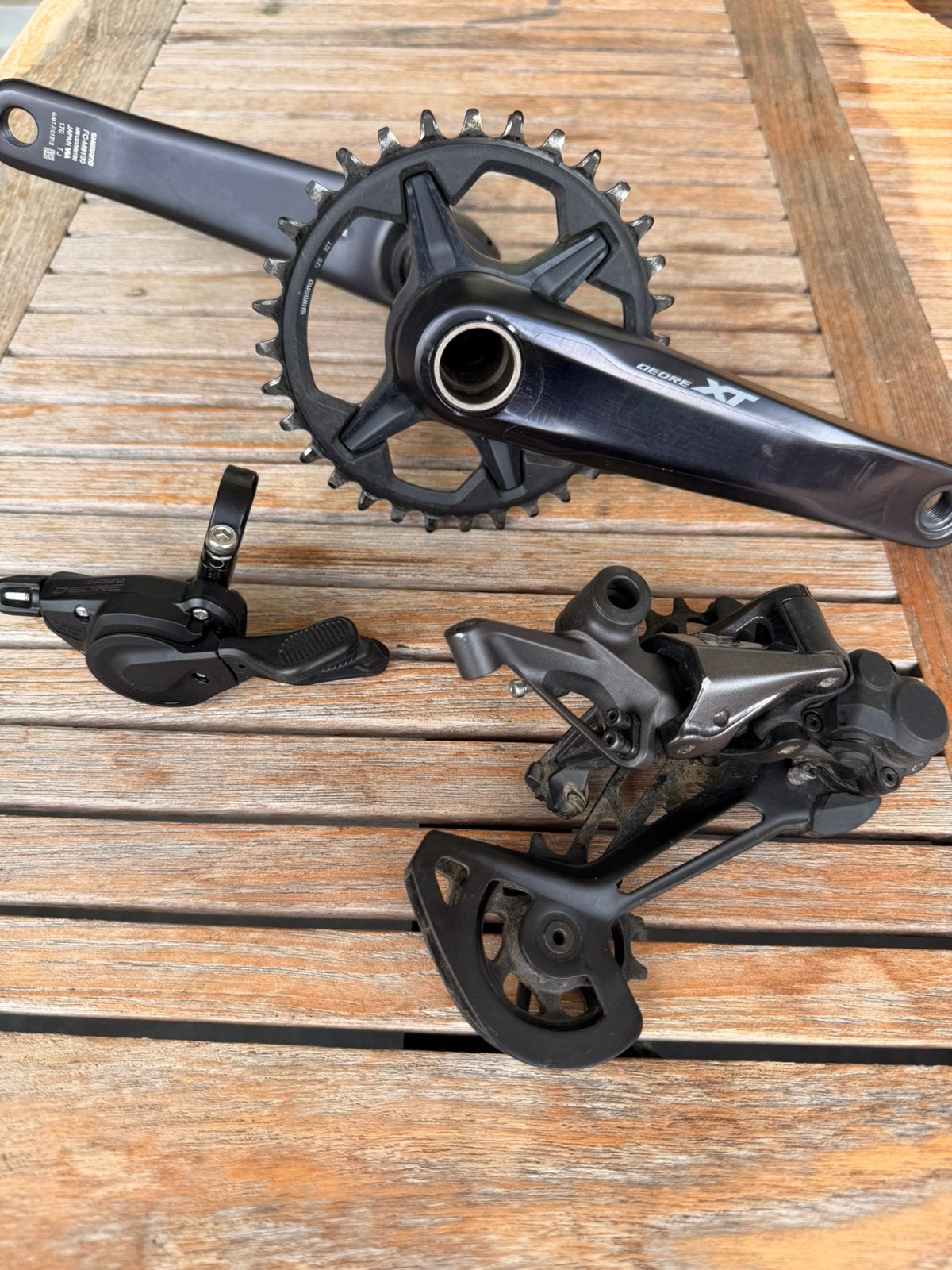 Shimano XT / Deore 12-speed MTB groepset, Fietsen en Brommers, Ophalen, Gebruikt, Mountainbike, Crankstel of Pedalen