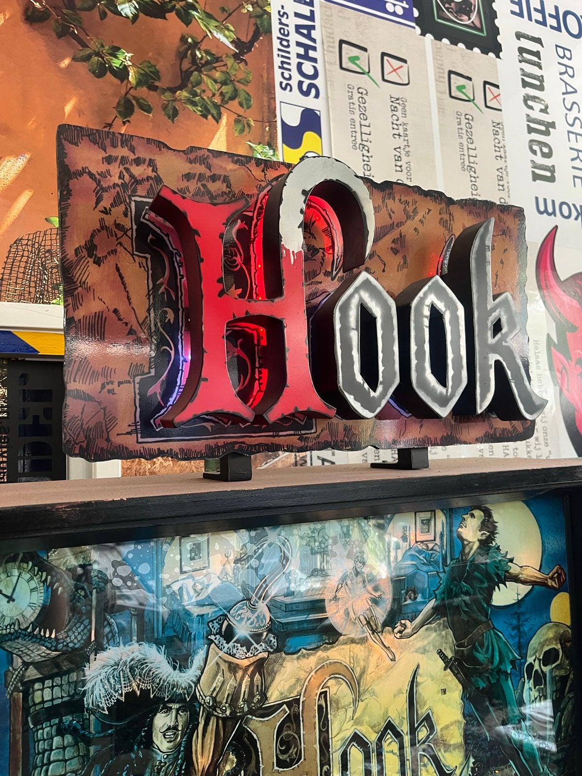 Mooie Hook flipperkast met unieke topper en mods, Gebruikt, Elektronisch, Ophalen of Verzenden, Data East