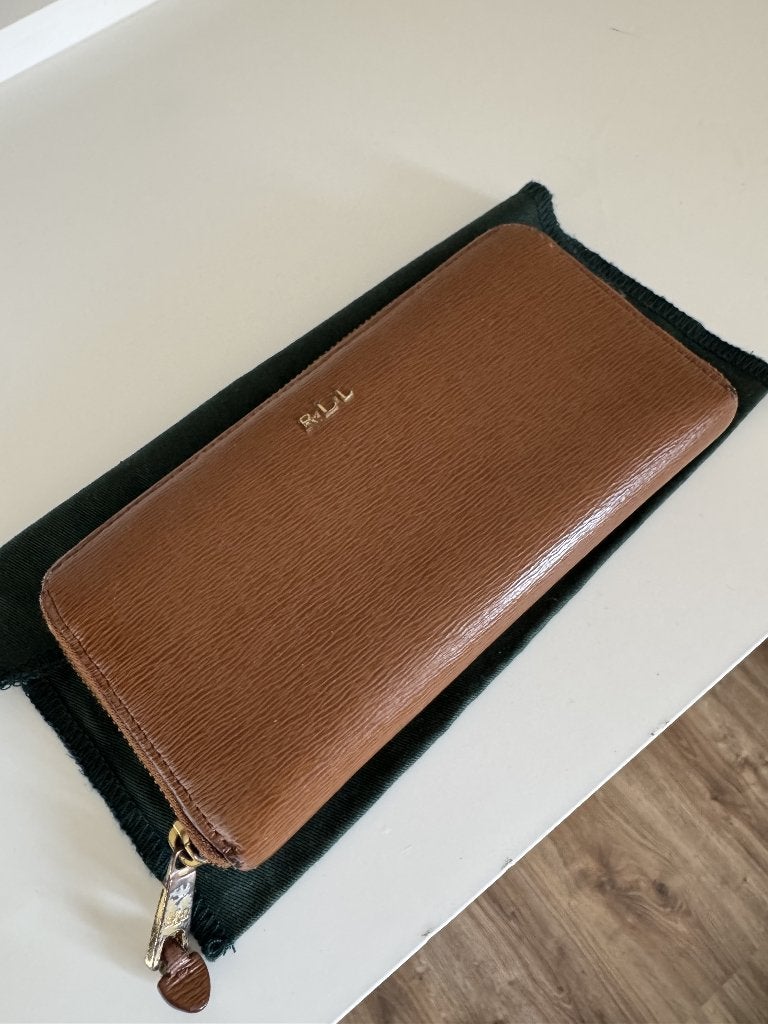 Ralph Lauren Portemonnee (cognac leer), Gebruikt, Bruin, Leer, Ophalen