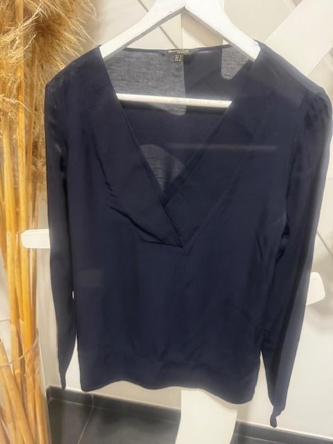 mooie donkerblauwe bloes Massimo Dutti S, Massimo Dutti, Blauw, Ophalen of Verzenden, Zo goed als nieuw
