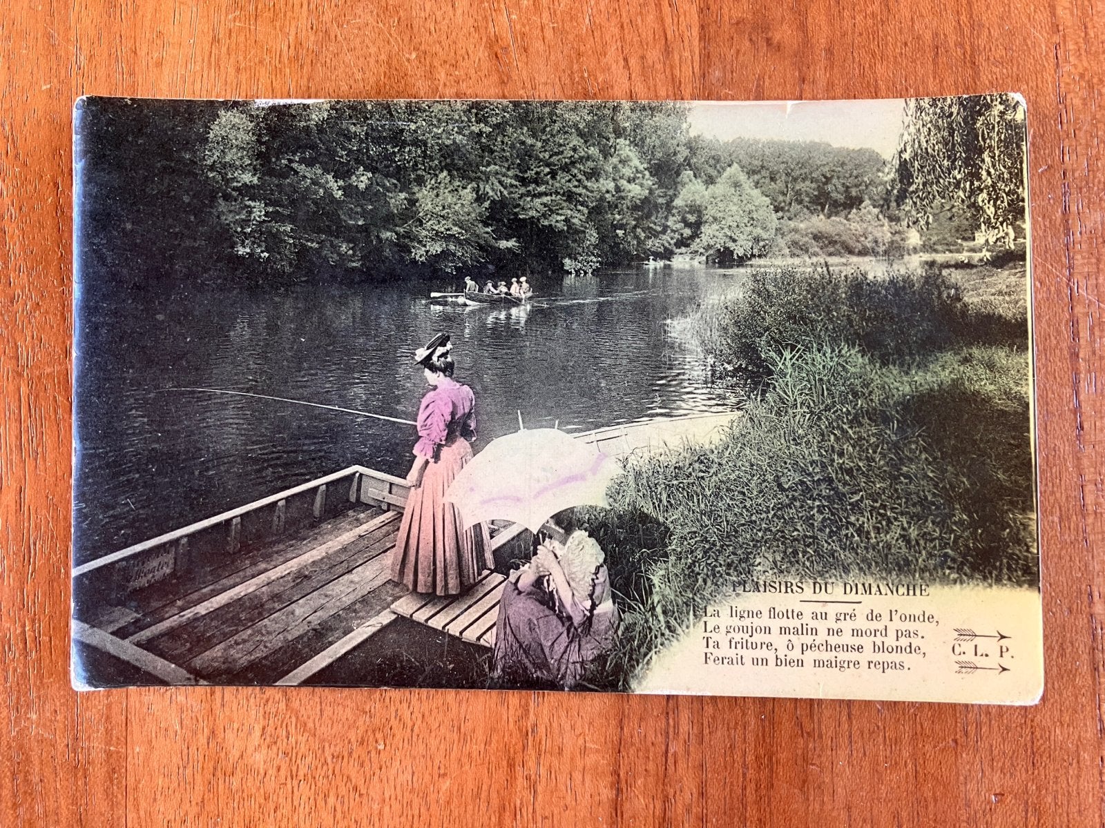 Oude Franse Ansichtkaart: Vissen op Zondag (1907), Ophalen of Verzenden, Voor 1920, Gelopen, Sport en Spel