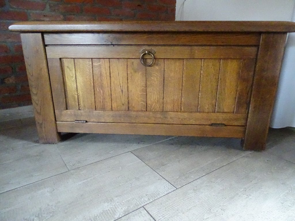 Eiken dekenkist, Ophalen, 50 – 75, Gebruikt, 100 tot 150 cm