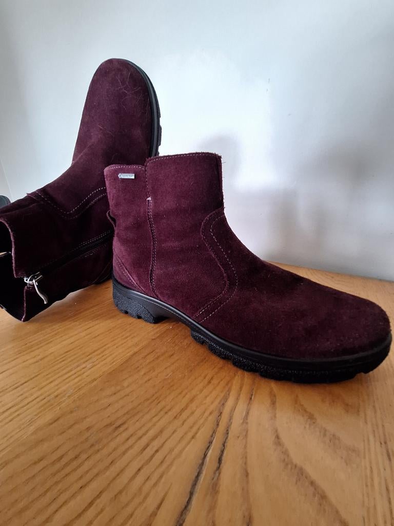 ARA, NIEUWE BORDEAUXRODE, SUÈDE/NUBUCK ENKELLAARSJES,MT 7,5., Lage of Enkellaarzen, Nieuw, Ophalen of Verzenden, Ara