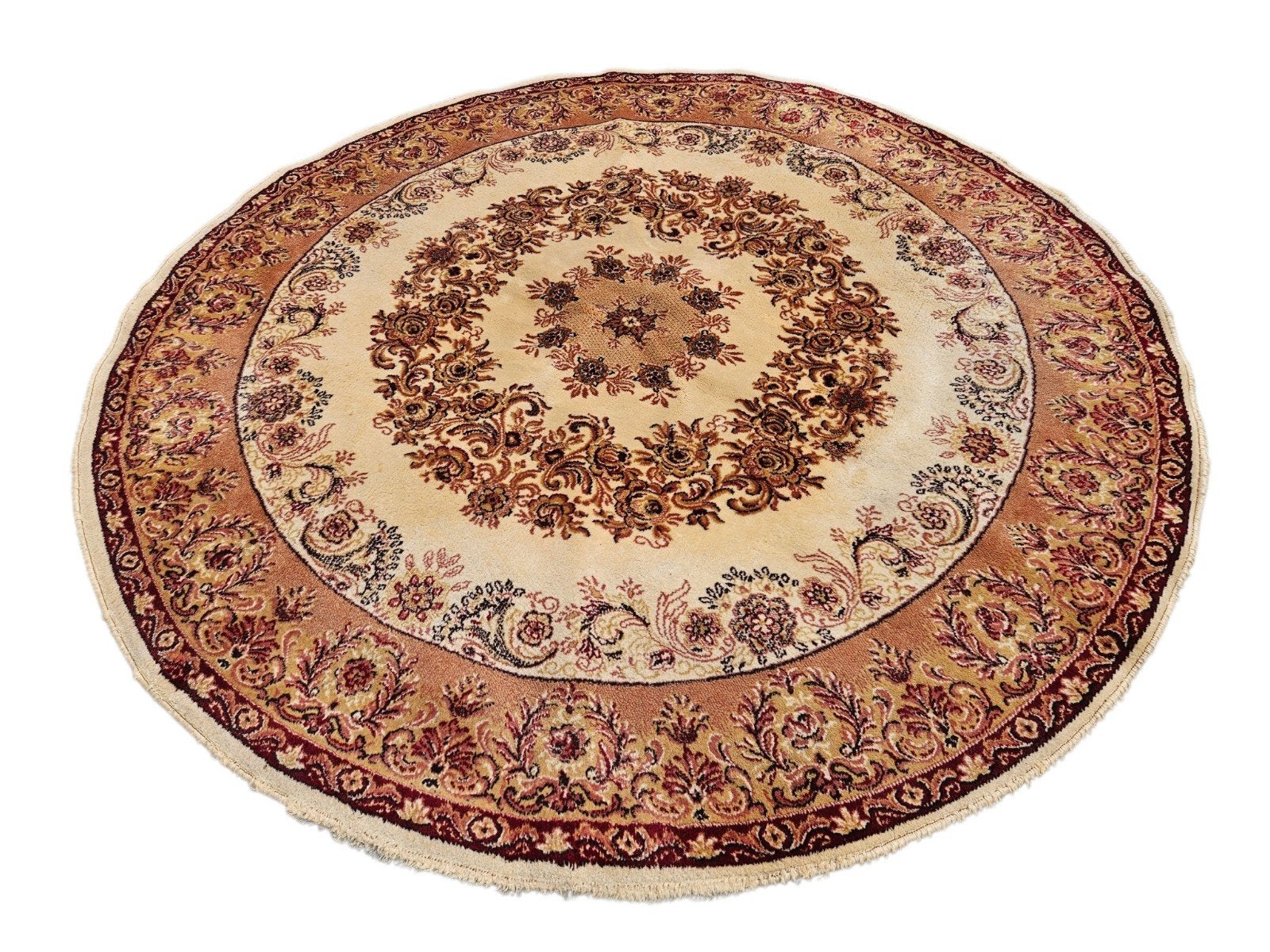 Prachtig rond vintage tapijt 200 cm ** UITVERKOOP **, Ophalen of Verzenden, Gebruikt, Rond