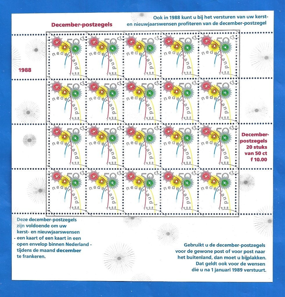 NVPH V1419 Decemberzegels 1988 - December-postzegels, Verzenden